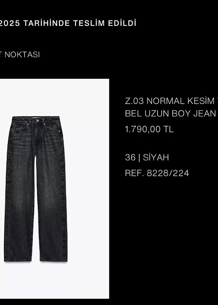 Zara yüksek bel siyah straight jean - Görsel 2
