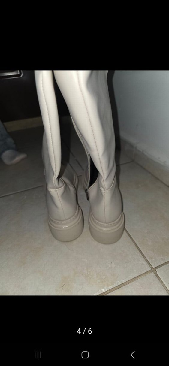 Bej Deri Kemerli Kadın Dizüstü Bot - Görsel 2