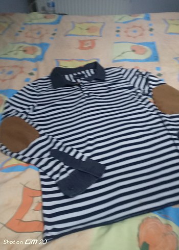 Erkek Uzun Kollu Çizgili Polo Tişört - Görsel 4