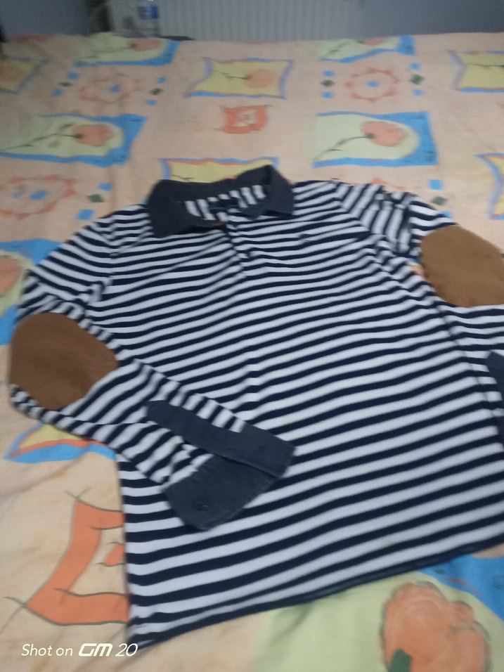 Erkek Uzun Kollu Çizgili Polo Tişört - Görsel 4