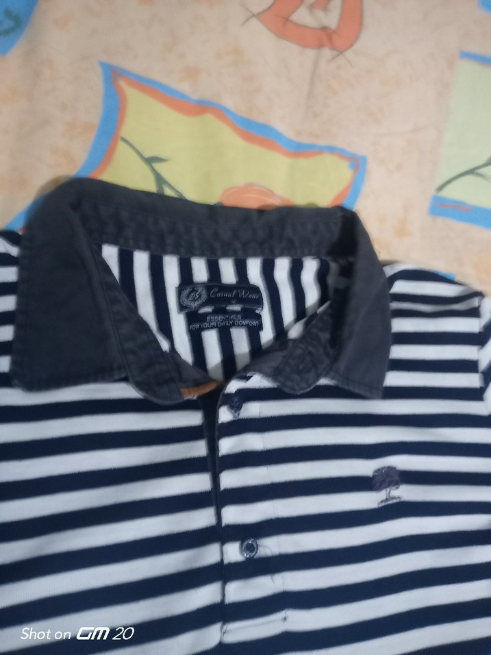 Erkek Uzun Kollu Çizgili Polo Tişört - Görsel 2