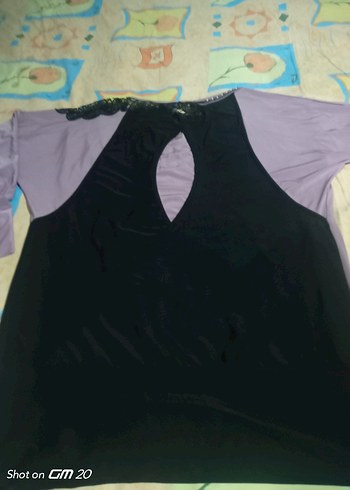 Gri Baskılı Uzun Kesim Kadın Tişört - Görsel 5