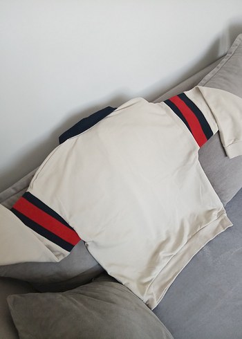 Erkek Çocuk Beyaz Düğmeli Sweatshirt - Görsel 5