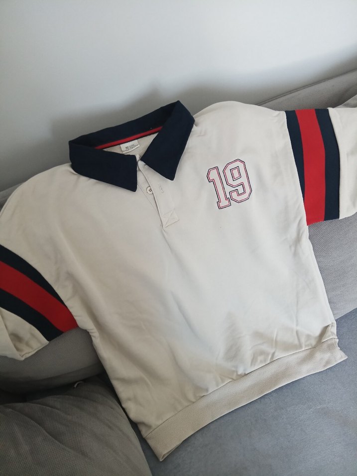 Erkek Çocuk Beyaz Düğmeli Sweatshirt - Görsel 2