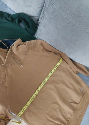 Dik Yaka Kahverengi Fermuarlı Erkek Sweatshirt - Görsel 3