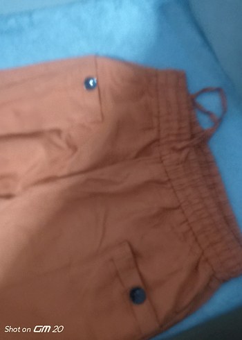 m Beden Düğmeli Kahverengi Kadın Rahat Pantolon
