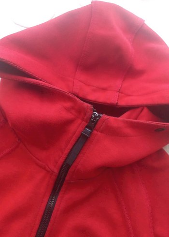 Kırmızı Kapüşonlu Fermuarlı Erkek Sweatshirt - Görsel 4