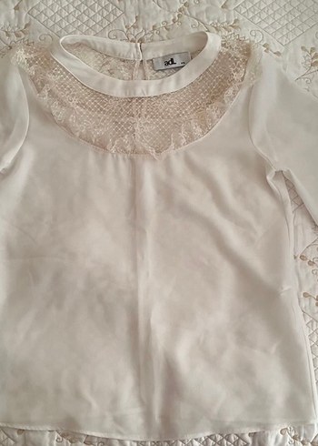 Dantel Detaylı Beyaz Kadın Bluz - Görsel 2