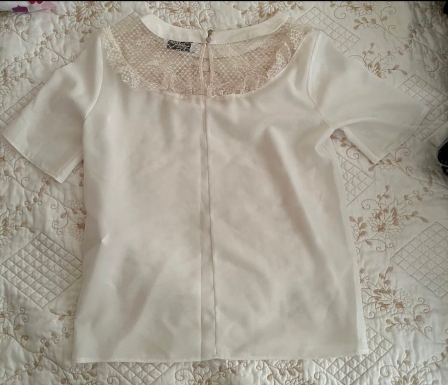 Dantel Detaylı Beyaz Kadın Bluz - Görsel 4