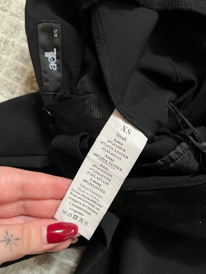 Siyah Kadın Kumaş Havuç ADL Pantolon - Görsel 5