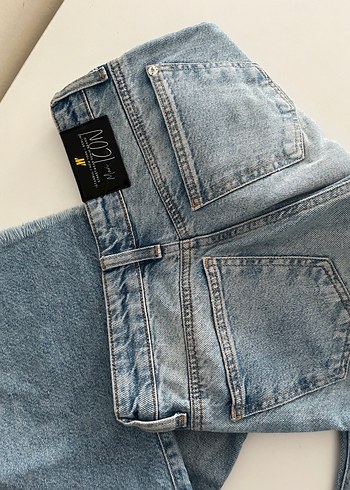 34 Beden Kadın Bol Kesim Mavi Denim Kot Pantolon