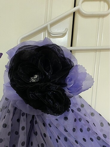 Puantiyeli Yırtmaçlı Abiye Elbise - Görsel 6