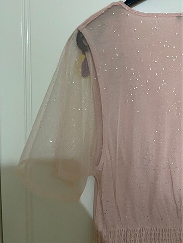 Toz Pembe Abiye Elbise - Görsel 4