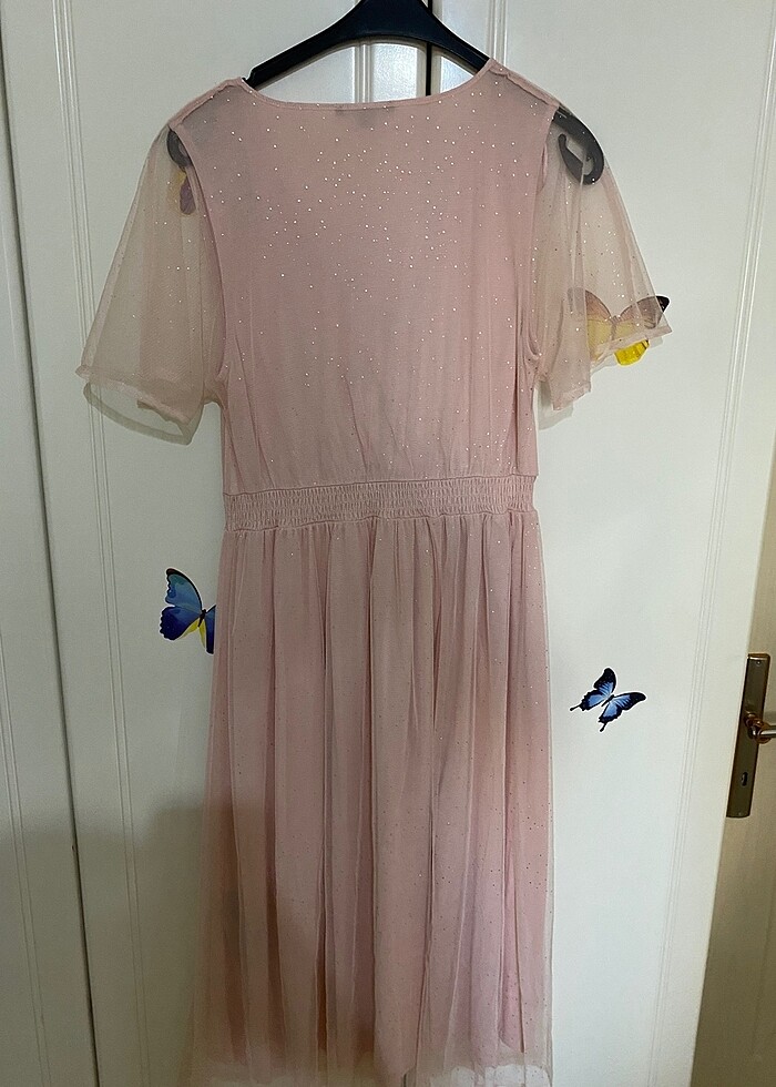Toz Pembe Abiye Elbise - Görsel 3