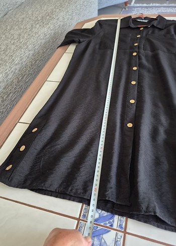 Düğmeli Siyah Uzun Kollu ayrobin kumaş - Görsel 6