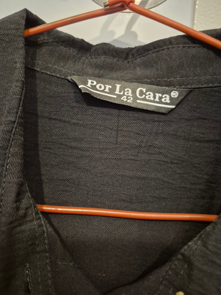 Düğmeli Siyah Uzun Kollu ayrobin kumaş - Görsel 2