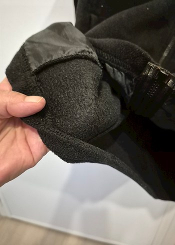 m Beden siyah Renk Erkek Siyah Fermuarlı Street Wear Polar