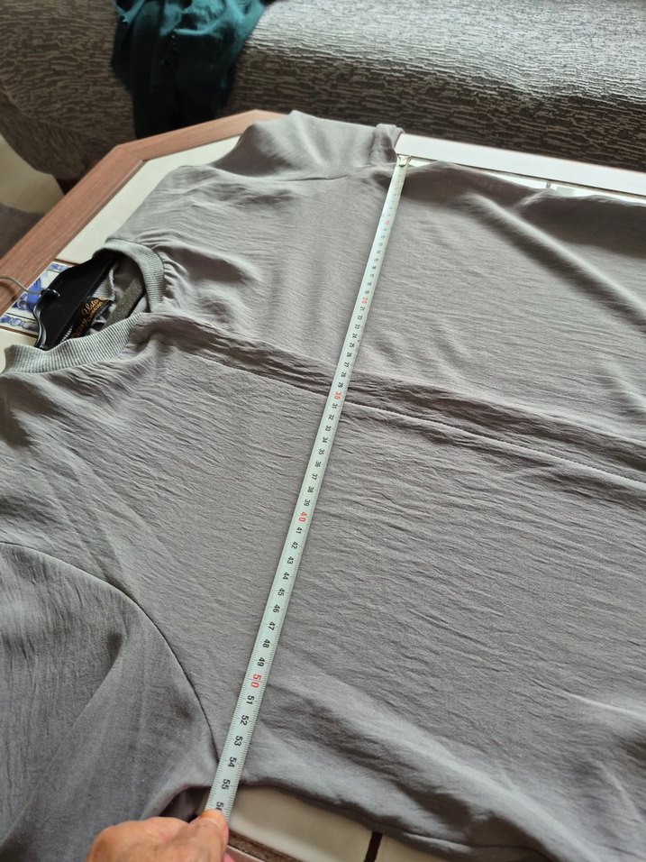 Gri Uzun ayrobin kumaş ferace - Görsel 5