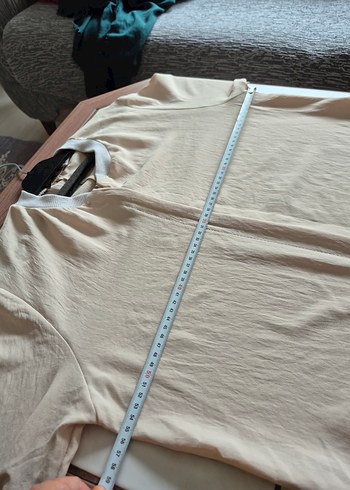 Bej Uzun ayrebin kumaş ferace - Görsel 5