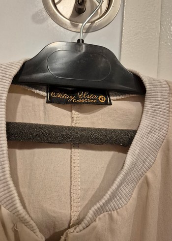 Bej Uzun ayrebin kumaş ferace - Görsel 2