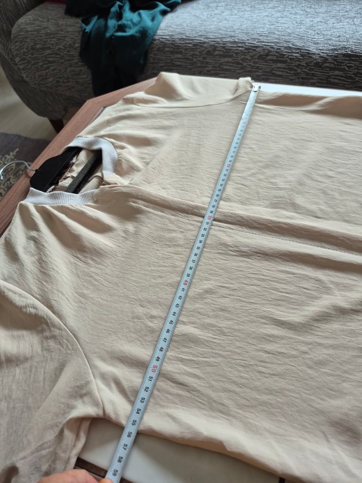 Bej Uzun ayrebin kumaş ferace - Görsel 5