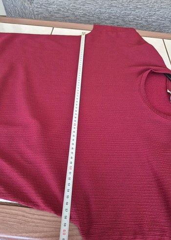 Bordo Kadın Midi Tunik, Uzun Kollu, Salaş Kesim - Görsel 5