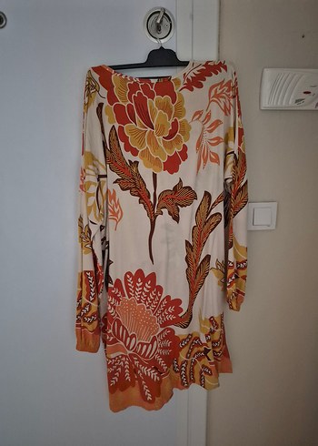 Uzun, Baskılı, yuvarlak  yaka viskonBohem Tunik - Görsel 7