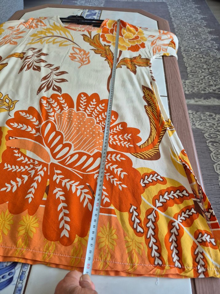 Uzun, Baskılı, yuvarlak  yaka viskonBohem Tunik - Görsel 4