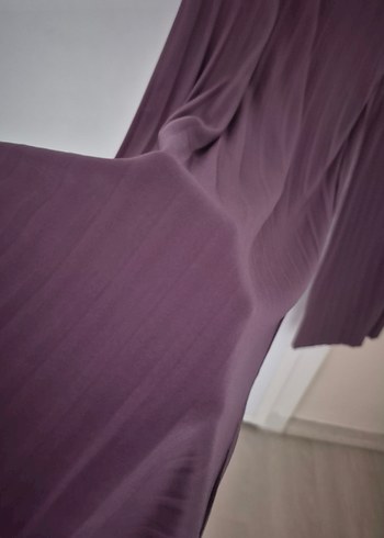 lila Uzun Kollu Salaş Kadın sandi  kumaş  ikili  takım - Görsel 8