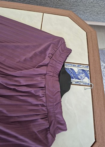 lila Uzun Kollu Salaş Kadın sandi  kumaş  ikili  takım - Görsel 7