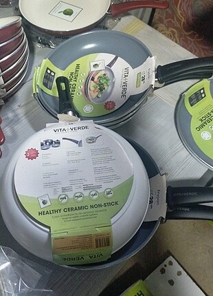 Vita verde 28 cm seramik tava 24 cm grenpan tava