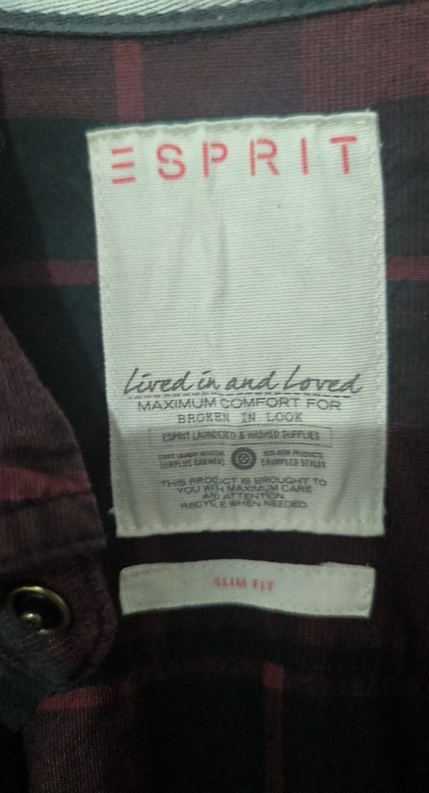 Esprit Bordo Düğmeli Erkek Gömlek - Görsel 4