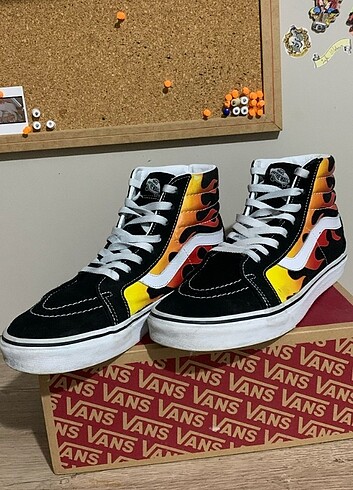 42 Beden çeşitli Renk Alevli Vans SK8 Hı