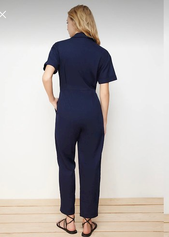 Trendyol & Milla Kadın Lacivert Denim Midi Tulum MİLLA