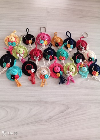 Renkli Püsküllü Bohem Anahtarlık