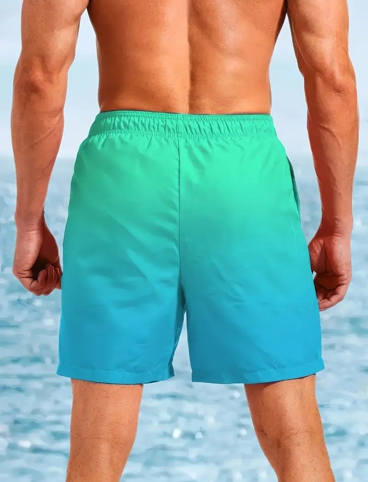 Turkuaz Bağcıklı Erkek Şort Mayo - Görsel 2