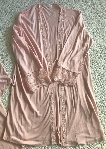 Uzun Kollu Pembe Bohem Kadın Pijama Üstü - Görsel 6