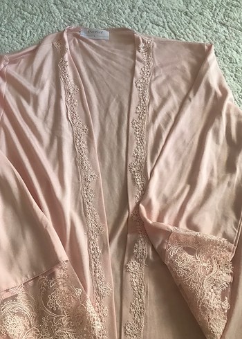 Uzun Kollu Pembe Bohem Kadın Pijama Üstü - Görsel 3