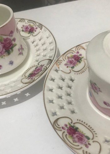 Pembe Gül Desenli  2 Li Fincan - Görsel 3