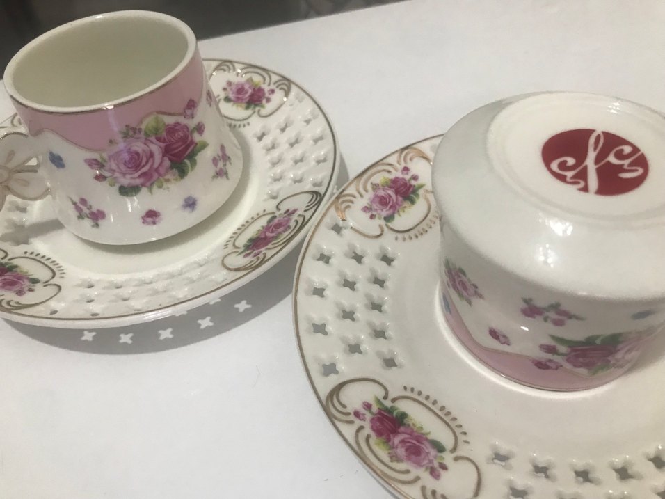 Pembe Gül Desenli  2 Li Fincan - Görsel 3