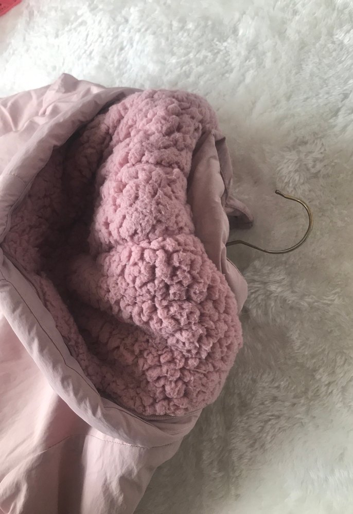 Kürklü Kapüşonlu Pembe Kız Çocuk Mont - Görsel 4