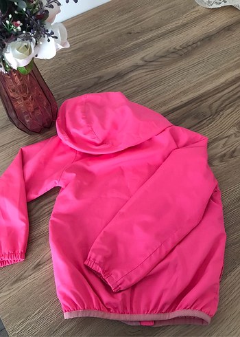 LC Waikiki Kız Çocuk Kapüşonlu Pembe Fermuarlı Yağmurluk