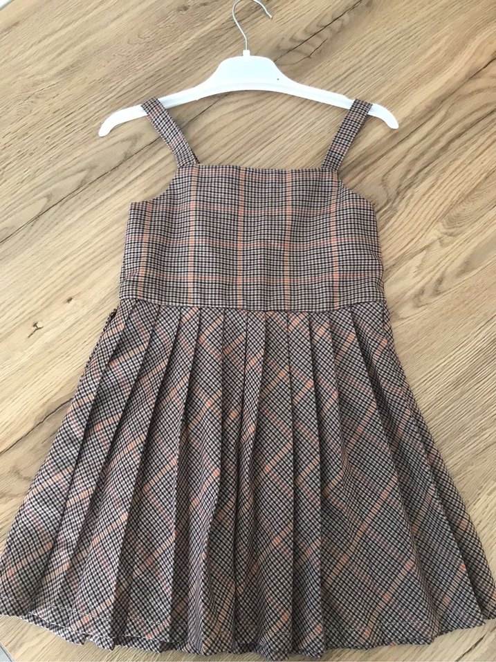 Kareli Pilili Kız Çocuk Elbisesi - Görsel 3