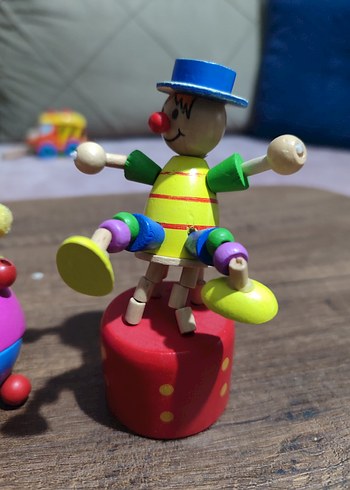 Renkli Ahşap Oyuncak Palyaçolar - Görsel 2