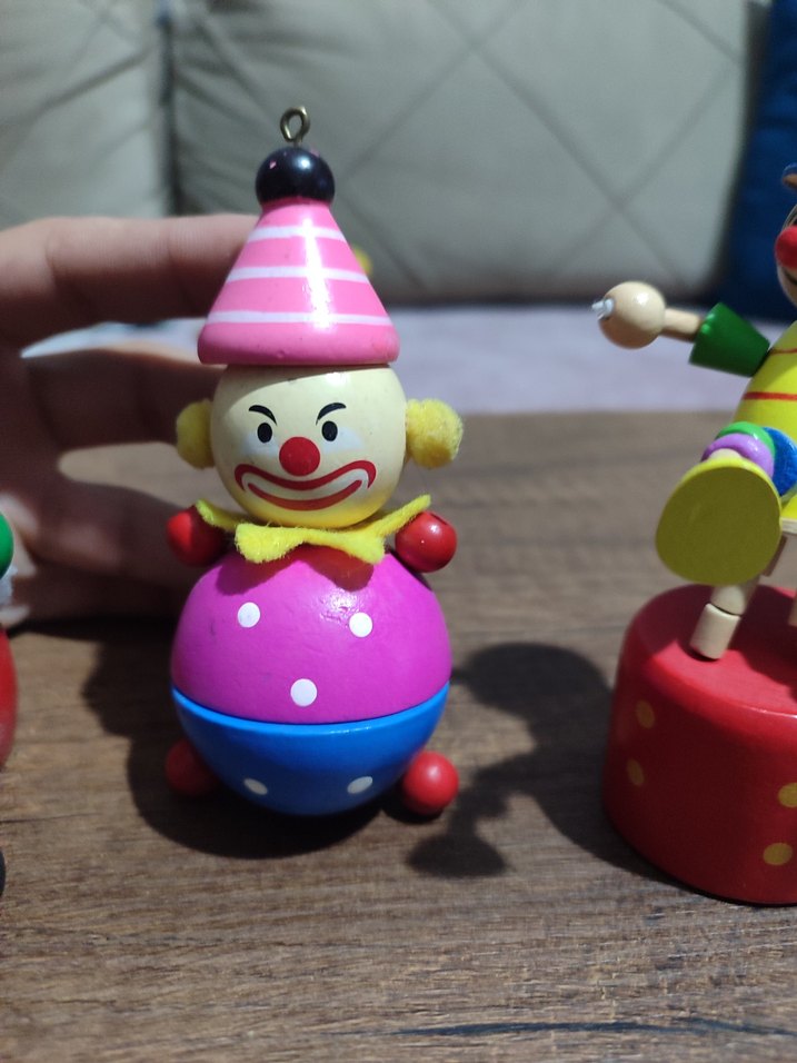 Renkli Ahşap Oyuncak Palyaçolar - Görsel 3