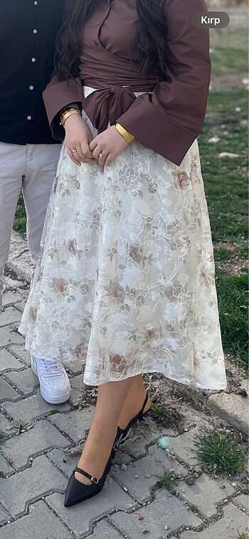 Zara Astarlı tül etek işlemeli nakışlı