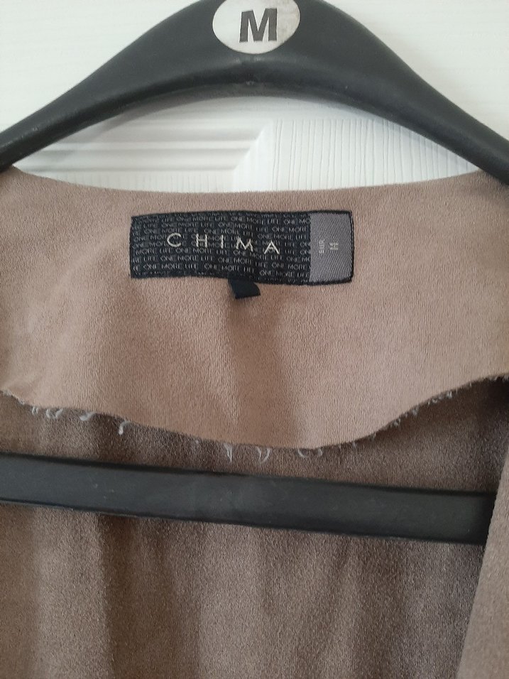 Bej Süet Salaş Midi  Ceketi - Görsel 3