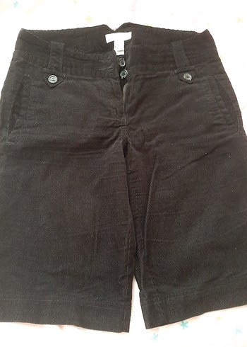 mango Siyah Midi kadife Şort - Görsel 6