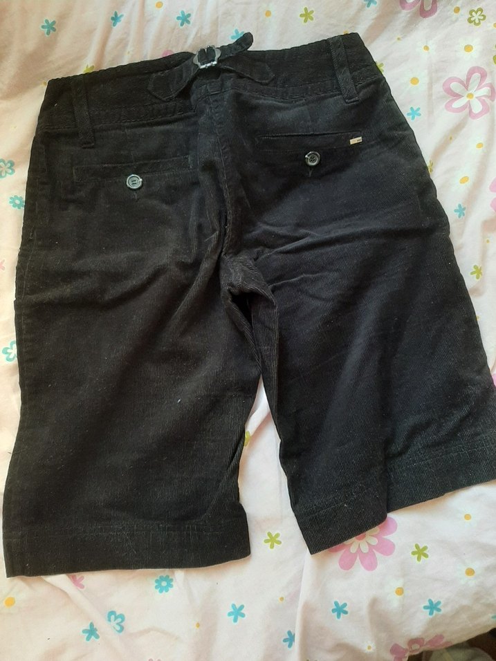 mango Siyah Midi kadife Şort - Görsel 4