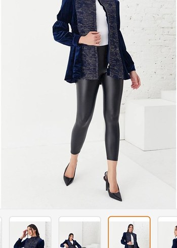 Kadın Lacivert Kadife Ceket - Görsel 4